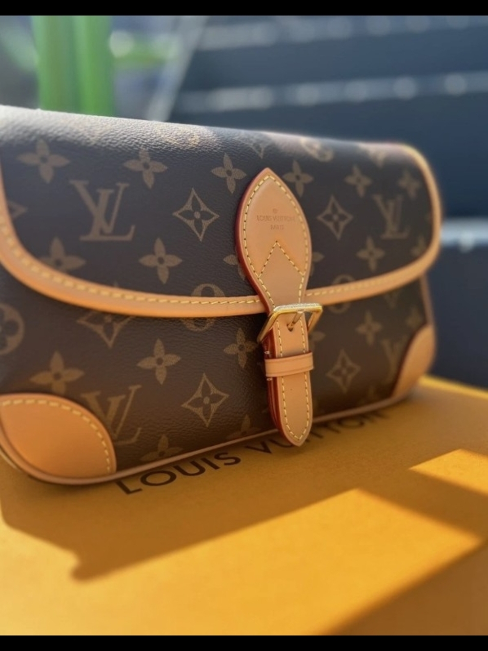 Louis Vuitton Monogram Canvas Clutch in Brown and Tan